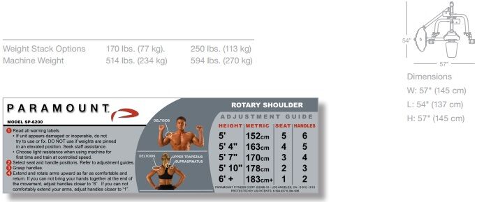 Paramount Rotary Shoulder SP-6200 Paramount Rotary Shoulder SP-6200