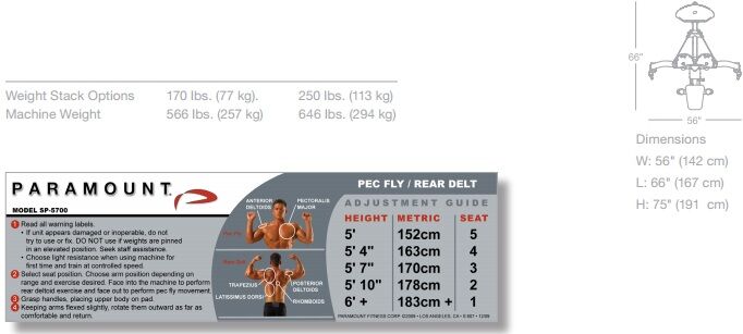 Paramount Pec Fly / Rear Delt SP-5700 Paramount Pec Fly / Rear Delt SP-5700