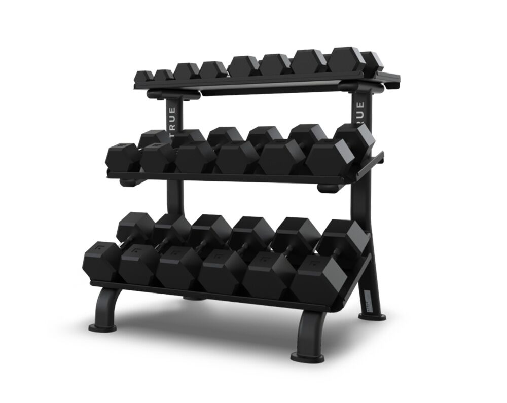 True Fitness FS-24 3-tier-flat-tray-dumbbell-rack