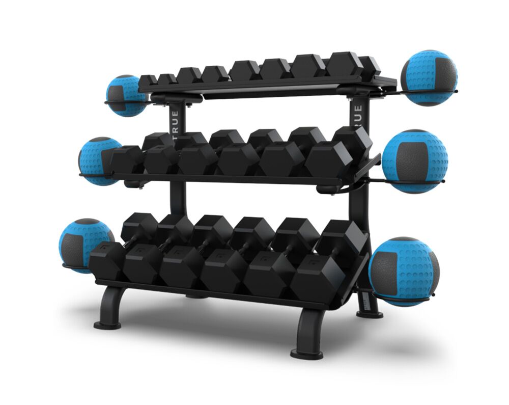 True Fitness FS-24 3-tier-flat-tray-dumbbell-rack