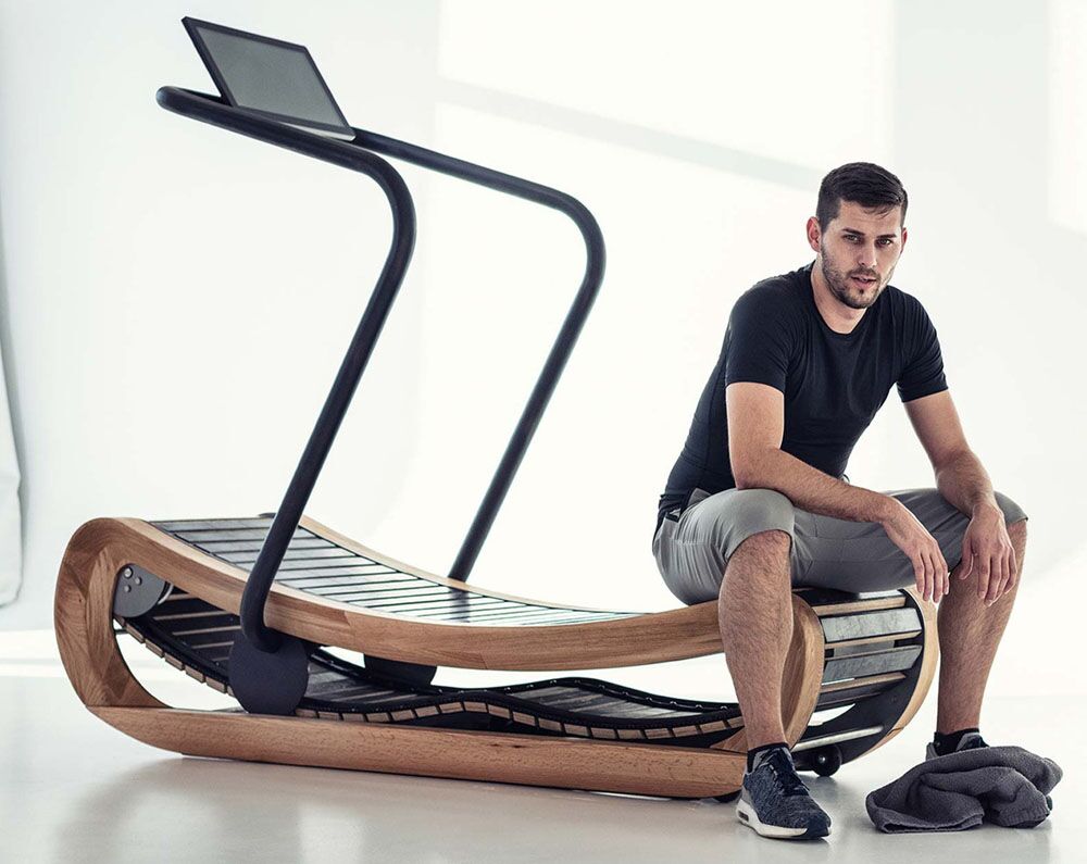 NOHrD Sprintbok Curved Manual Treadmill - Oak