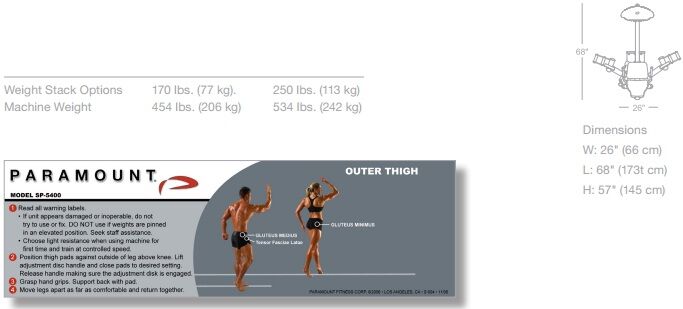 Paramount Outer Thigh SP-5400 Paramount Outer Thigh SP-5400