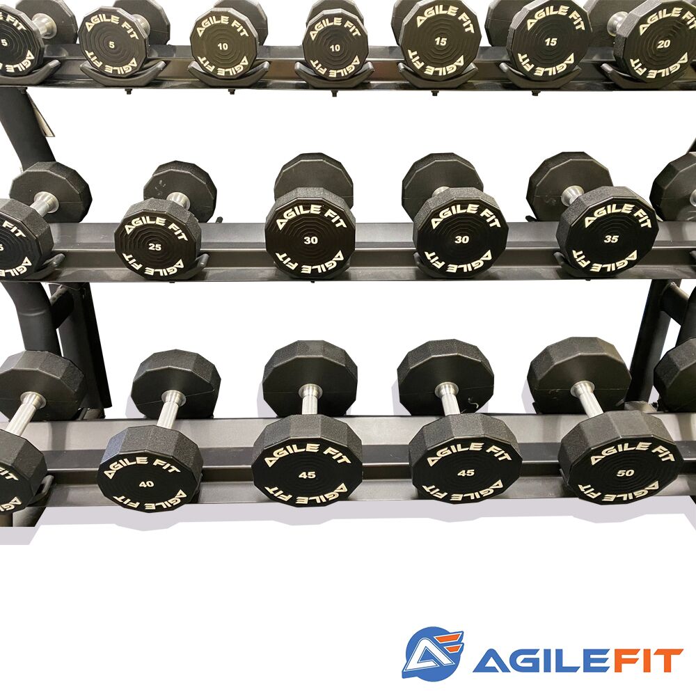 AgileFit-12-Sided-Pro-Urethane-Dumbbells