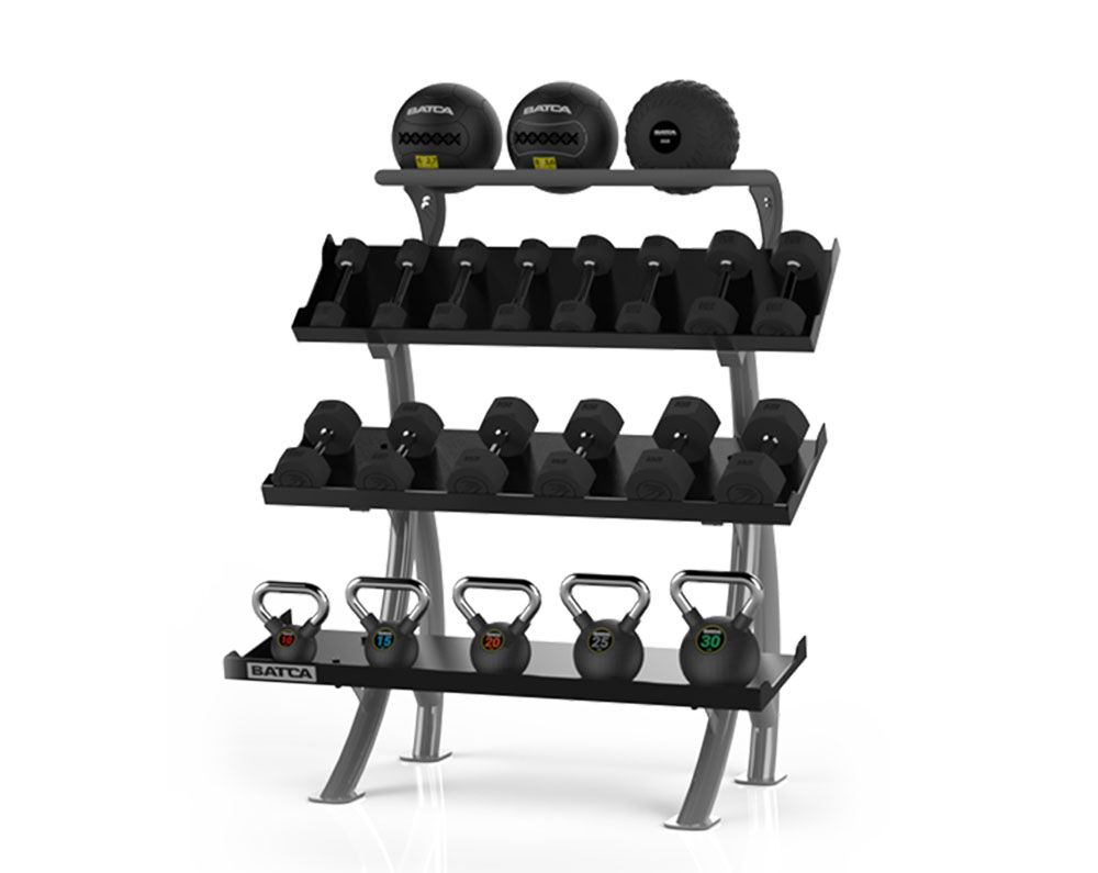 3 Tier 4 Dumbbell Kettlebell Rack