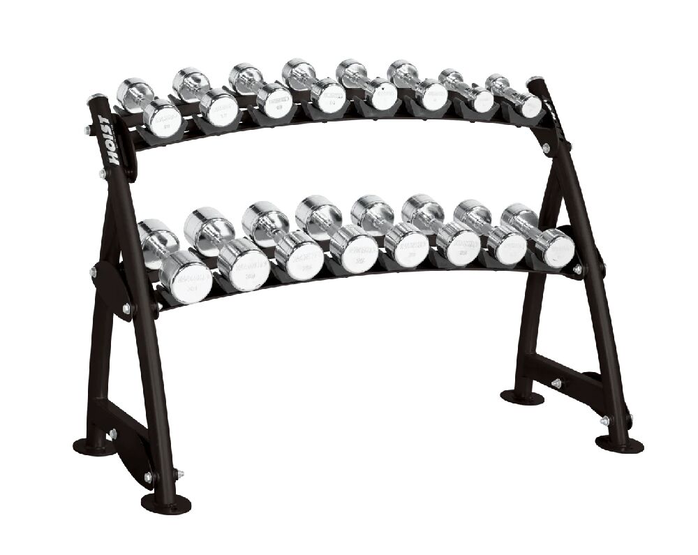 Hoist Fitness Commercial 2-Tier Horizontal Beauty Bell Rack CF-3462-2 (1)