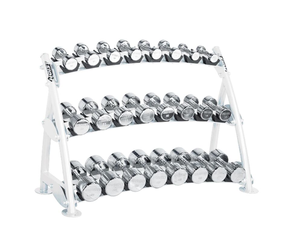 Hoist Fitness Commercial 3-Tier Horizontal Beauty Bell Rack CF-3462-3 (2)